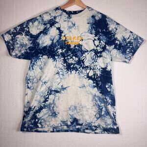 STOKED SNOW Embroidered Unisex Over-sized Tie-dye Thick Cotton T-shirt Size L